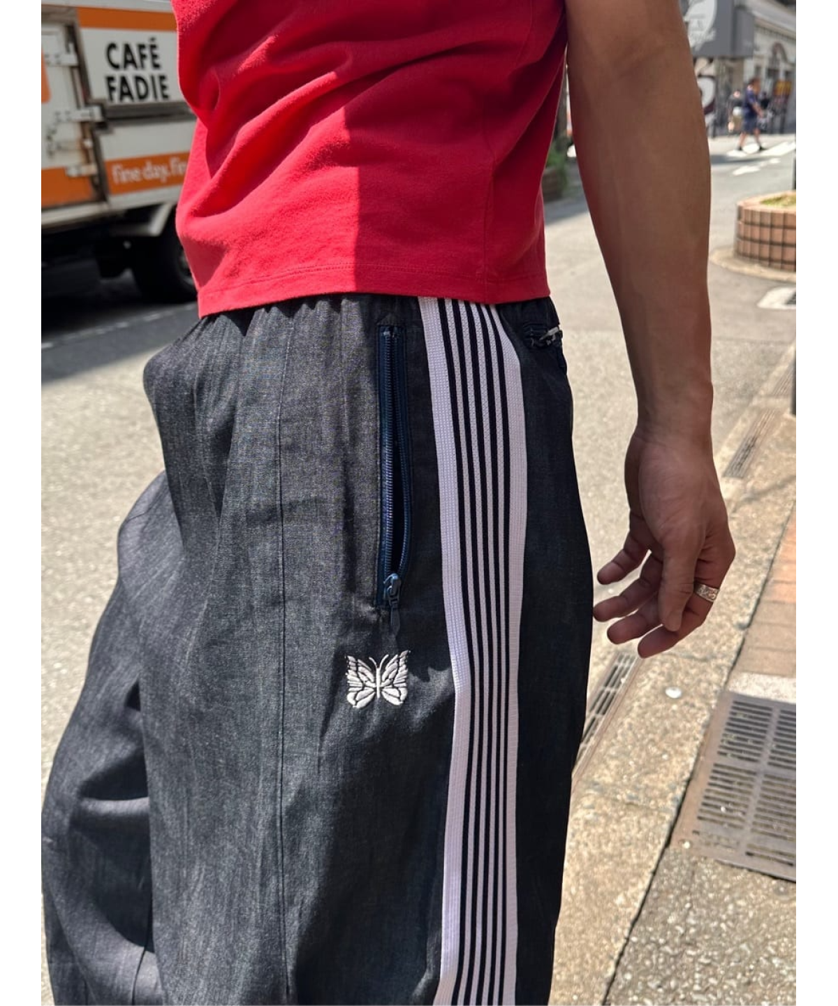 日本別注Needles × FREAK'S STORE H.D. Track Pant 6oz Denim Indigo