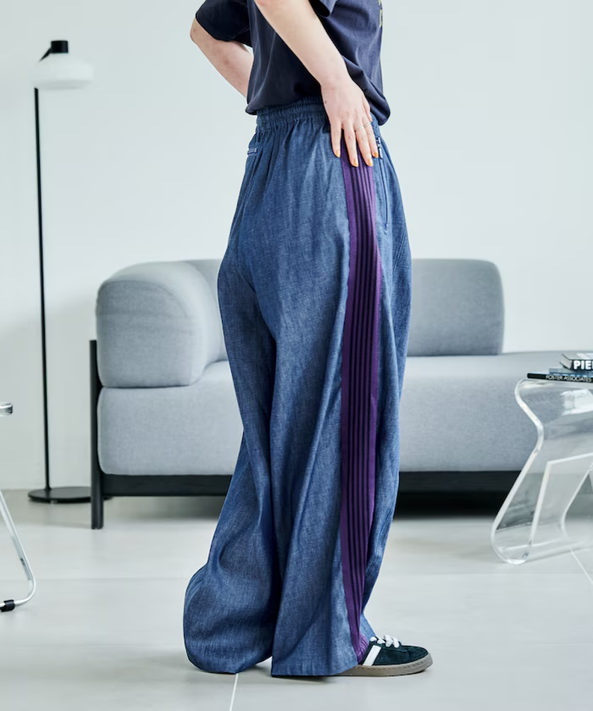 【FREAKS STORE別注カラー】Needlesトラックパンツ ストレート 日本別注Needles × FREAK'S STORE H.D. Track Pant 6oz Denim XS
