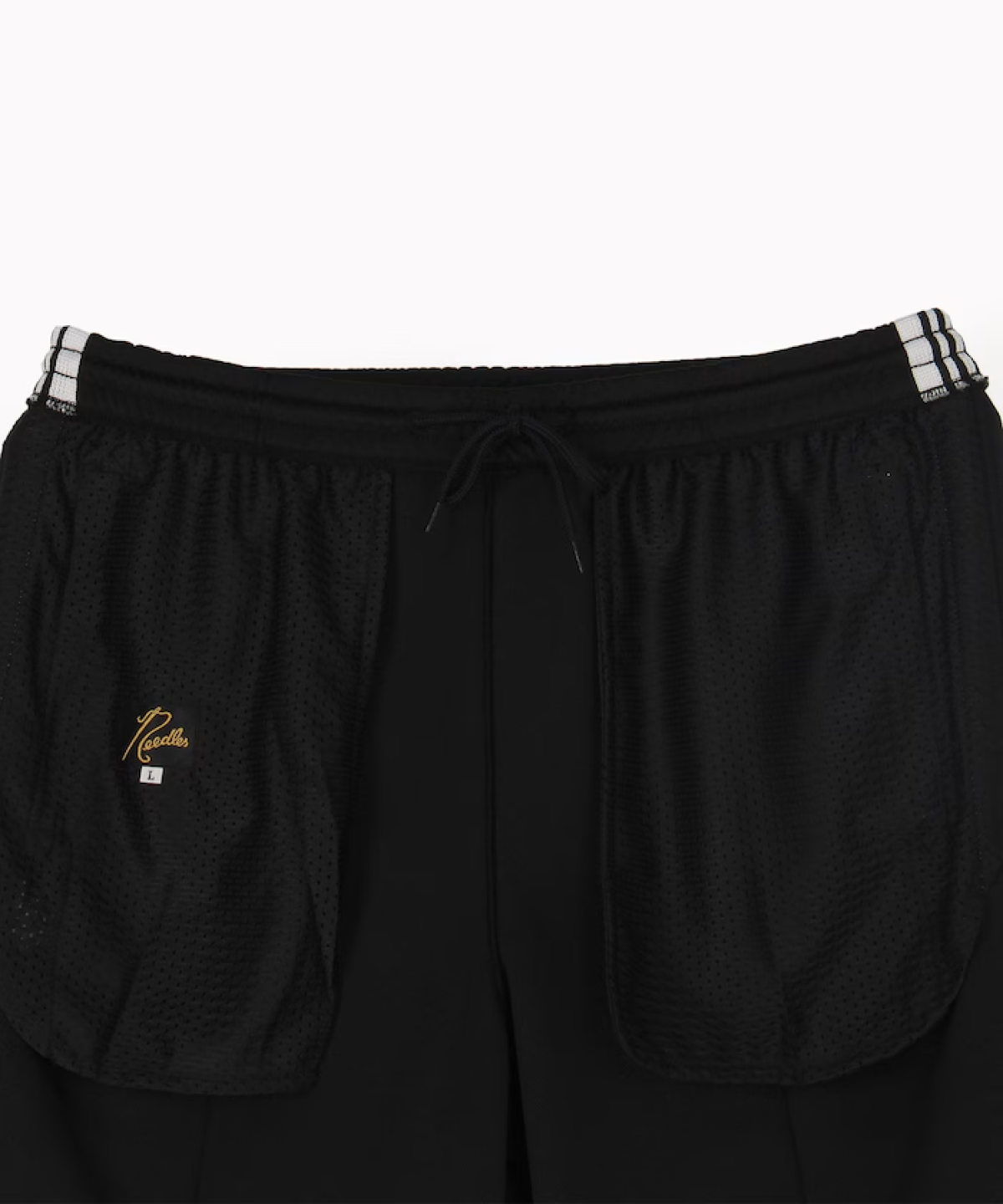 Needles × FREAK'S STORE Track Pant PolySmooth Black White Line