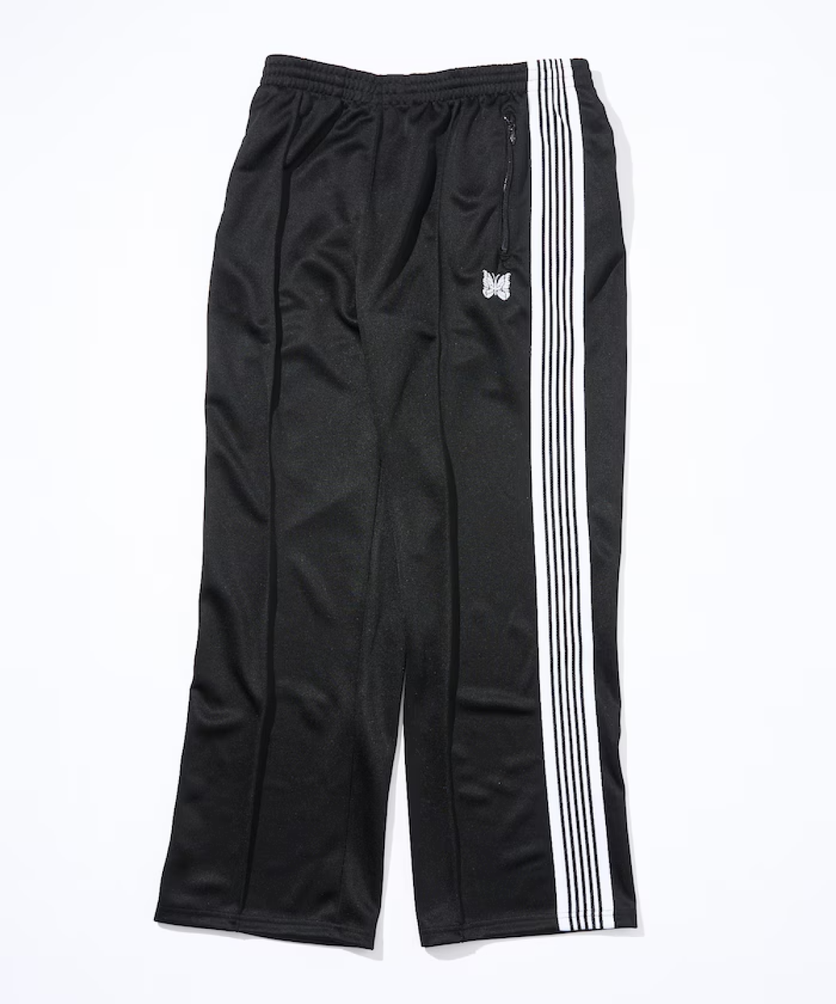 Needles × FREAK'S STORE Track Pant PolySmooth Black White Line